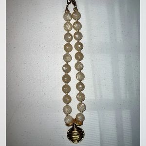 Margherita Buonanno Italy Vintage Necklace Gold Tone & Cream